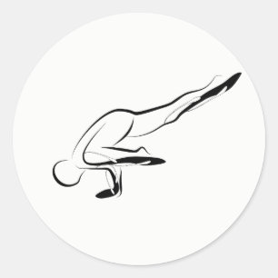 Pegatina Redonda Posposición de yoga