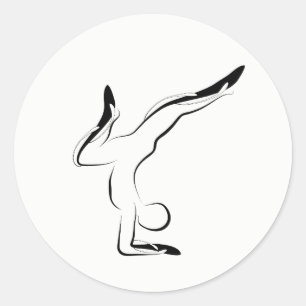 Pegatina Redonda Posposición de yoga