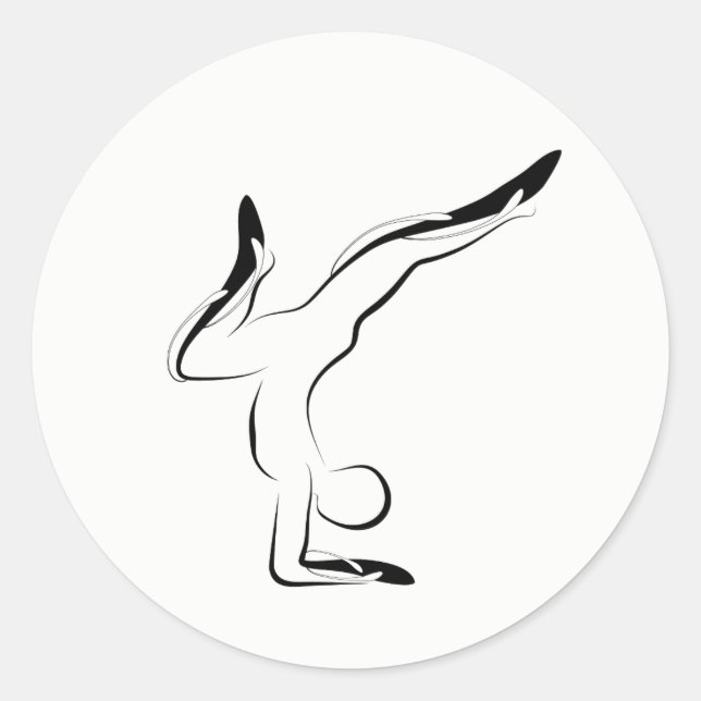 Pegatina Redonda Posposición de yoga (Anverso)