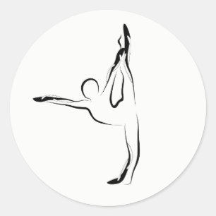 Pegatina Redonda Posposición de yoga