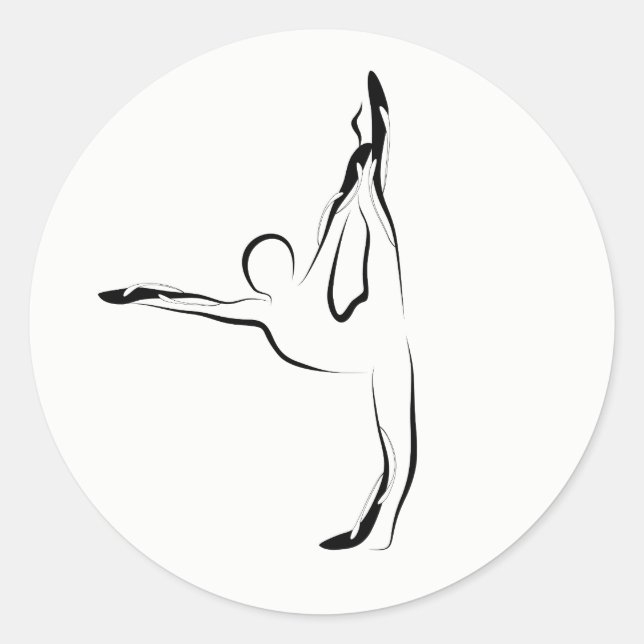 Pegatina Redonda Posposición de yoga (Anverso)