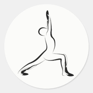 Pegatina Redonda Posposición de yoga