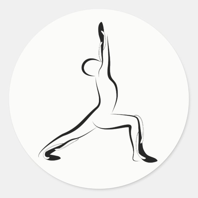 Pegatina Redonda Posposición de yoga (Anverso)