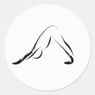 Pegatina Redonda Posposición de yoga