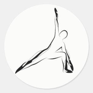 Pegatina Redonda Posposición de yoga