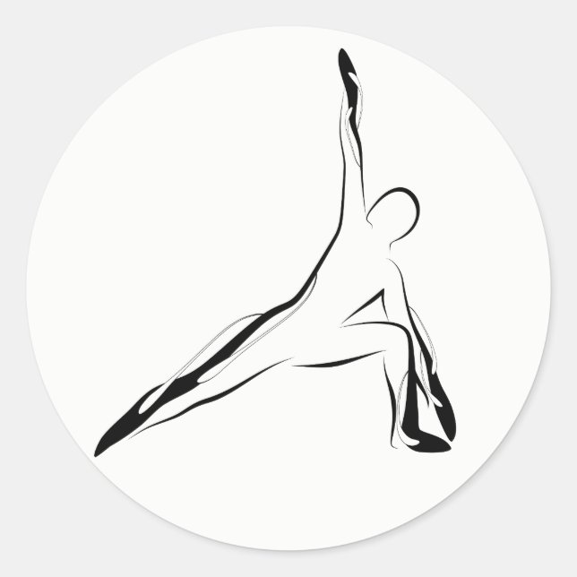 Pegatina Redonda Posposición de yoga (Anverso)