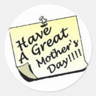 Pegatina Redonda Post-it del Día de la Madre