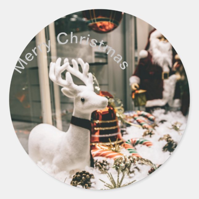 Pegatina Redonda postal navideña (Anverso)