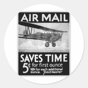Pegatina Redonda Poster de Airmail
