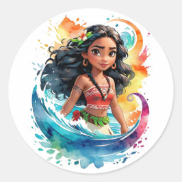 Pegatina Redonda Póster de Anime – Diseño Circular Vibrante