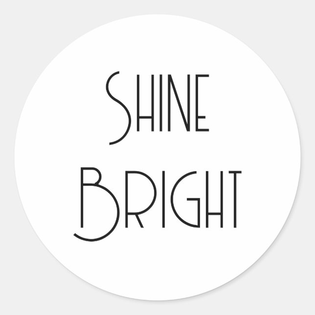 Pegatina Redonda Poster de citas Inspiradoras Art Deco, motivaciona (Anverso)