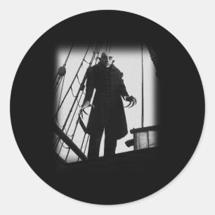 Pegatina Redonda Poster de Nosferatu Vampire Horror Dracula Vlad Te