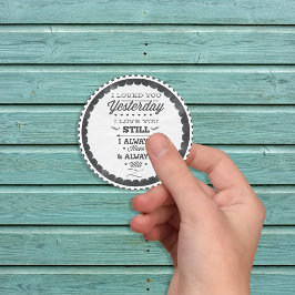 Pegatina Redonda Póster de Poema del Día del Amor