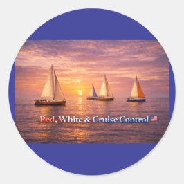 Pegatina Redonda Póster de Red White & Cruise Control | Divertido P