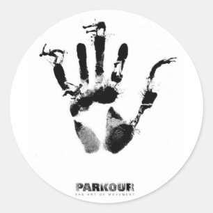 Pegatina Redonda Poster Parkour