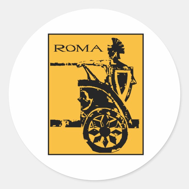 Pegatina Redonda Poster romaní (Anverso)