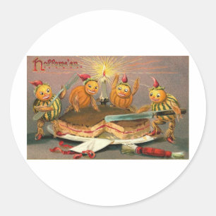 Pegatina Redonda Posters de la obra clásica de las tarjetas de