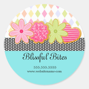 Pegatina Redonda Postre de galletas festivas