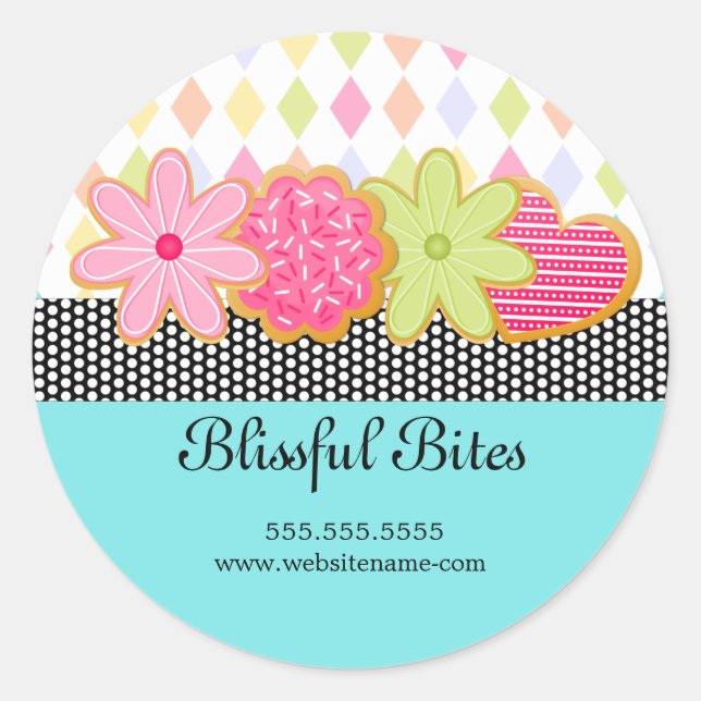 Pegatina Redonda Postre de galletas festivas (Anverso)