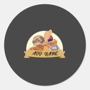 Pegatina Redonda Postre suave panadería panadería nombre personaliz