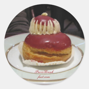 Pegatina Redonda Postres de París