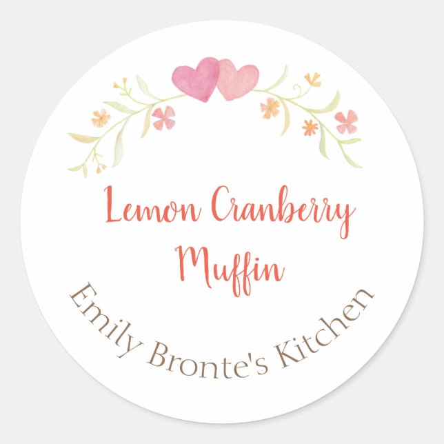 Pegatina Redonda Postres Horneados Caseros Vela Hecha a Mano (Anverso)