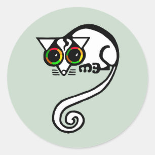 Pegatina Redonda PosuM-Naturaleza de Cute Leadbeater - Australia -