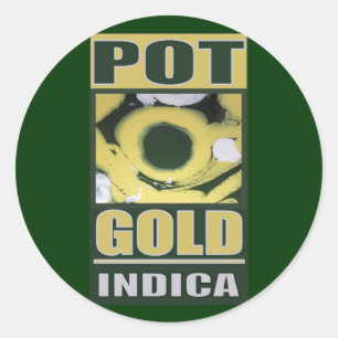 PEGATINA REDONDA POT O GOLD INDICA