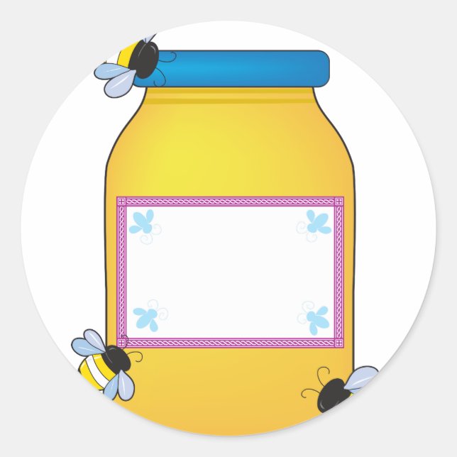 Pegatina Redonda Pota de miel (Anverso)