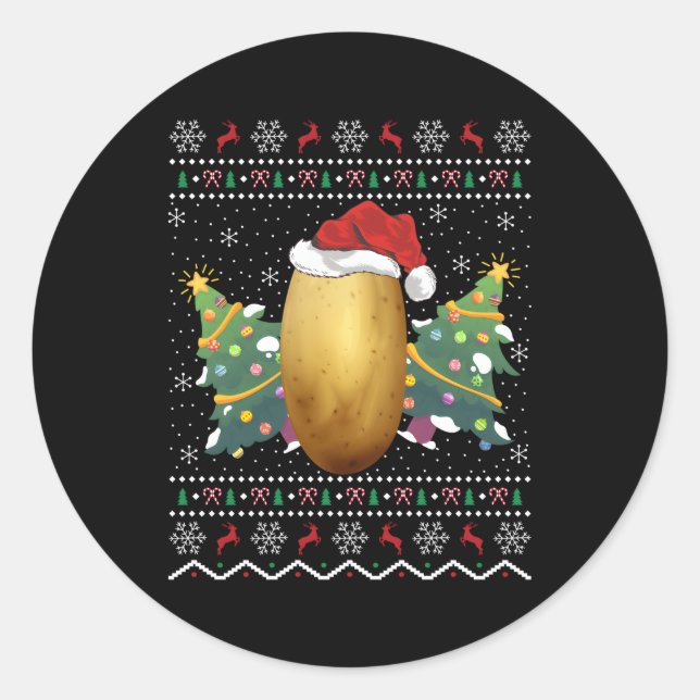 Pegatina Redonda Potato feo (Anverso)