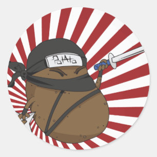 Pegatina Redonda Potato Ninja