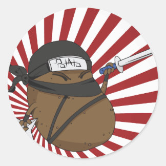 Pegatina Redonda Potato Ninja