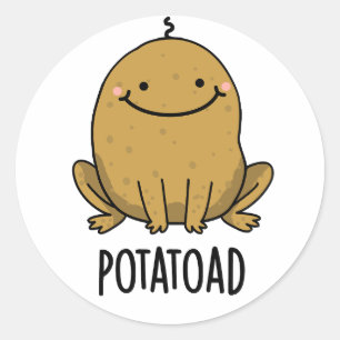 Pegatina Redonda Potatoad Funny Potato Toad Pun
