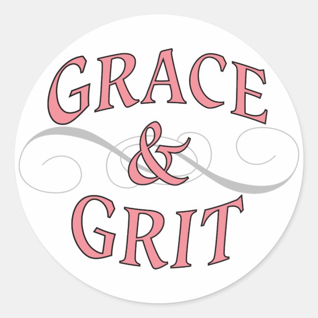 Pegatina Redonda Potencia chica Grace y Grit (Anverso)