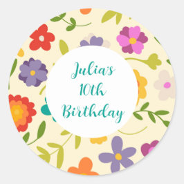 Pegatina Redonda Potencia de flor