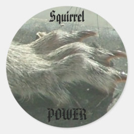 Pegatina Redonda Potencia de las ardillas