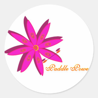 Pegatina Redonda Potencia de remo (rosa)
