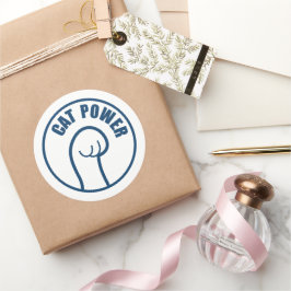 Pegatina Redonda Potencia del gato