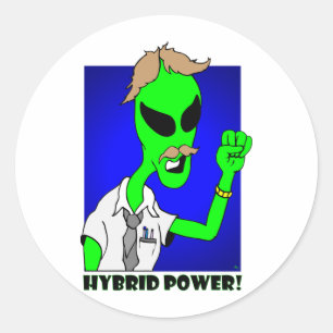 Pegatina Redonda potencia híbrida alienígena
