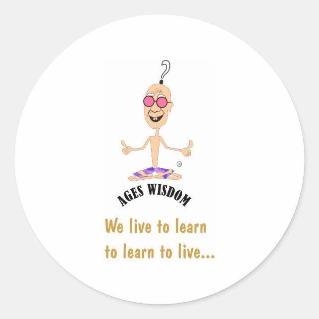 Pegatina Redonda potenciación de la sabiduría (Anverso)