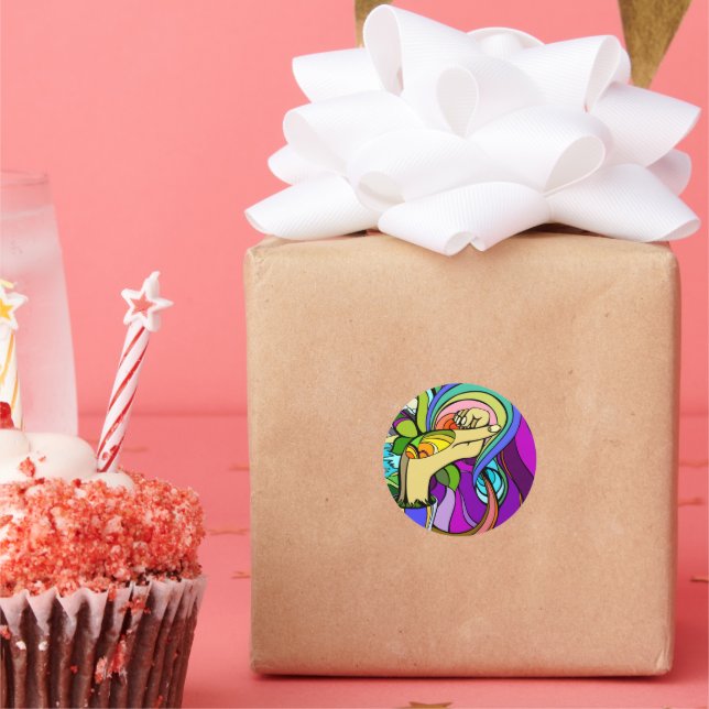 Pegatina Redonda Potencial Enraizado (Fiesta)