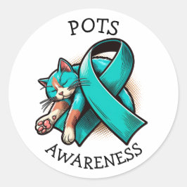 Pegatina Redonda POTS Síndrome de taquicardia ortostática postural