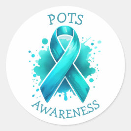 Pegatina Redonda POTS Síndrome de taquicardia ortostática postural