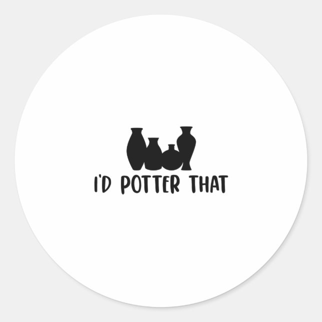 Pegatina Redonda Pottery Gift Ideas | Pottery Potter Craft Ceramics (Anverso)