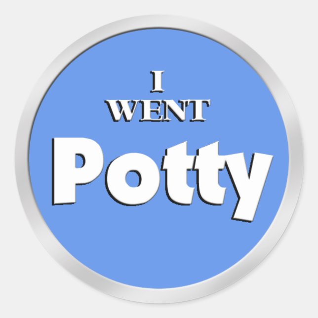 Pegatina Redonda Potty Training pegatinas Blue Reward (Anverso)