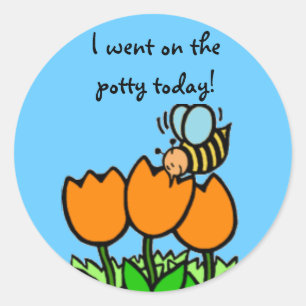 Pegatina Redonda Potty Training Pegatinas de recompensas—Flores