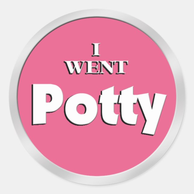 Pegatina Redonda Potty Training pegatinas recompensas rosas (Anverso)