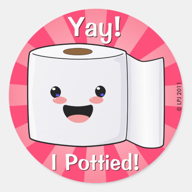 Pegatina Redonda Potty Training Reward Petey TP Pegatinas (Anverso)