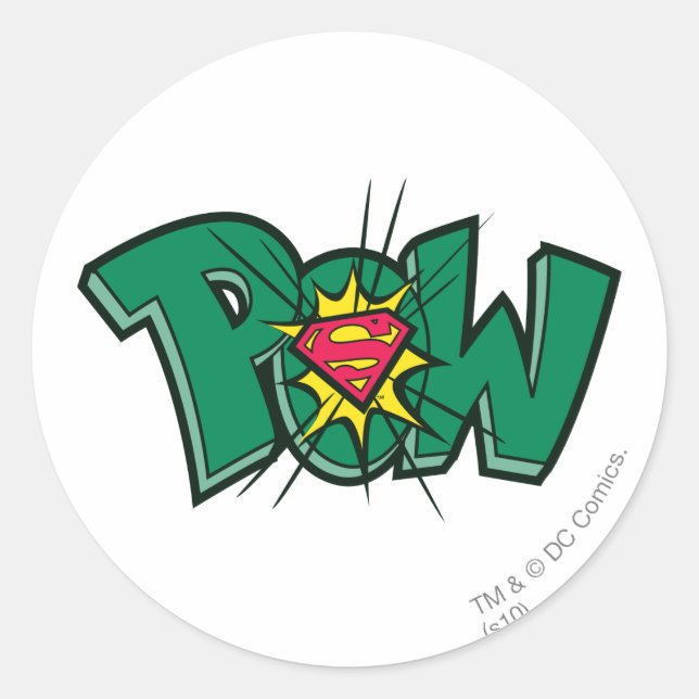 Pegatina Redonda Pow (Anverso)
