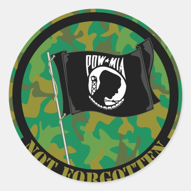 PEGATINA REDONDA POW MIA (Anverso)